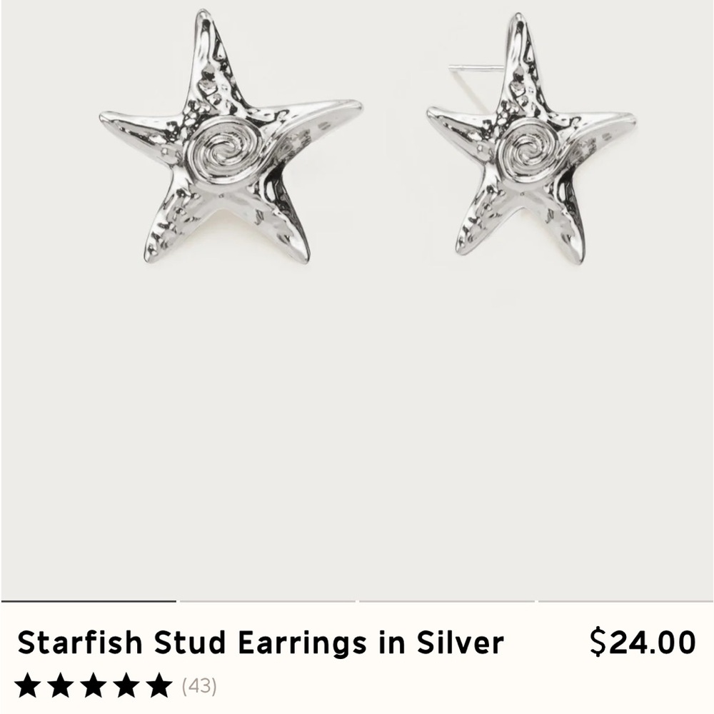 Silver Starfish Stud Earrings